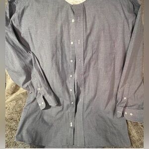 Haggar Clothing Co. XXL Micro Check Button Down Shirt Men’s Blue White